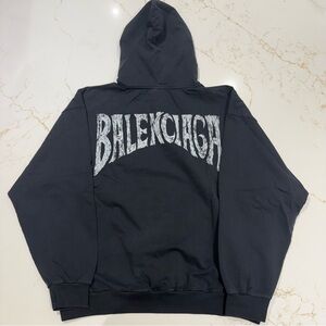 Balenciaga Political Stencil Oversized Hoodie Black/White Size Large